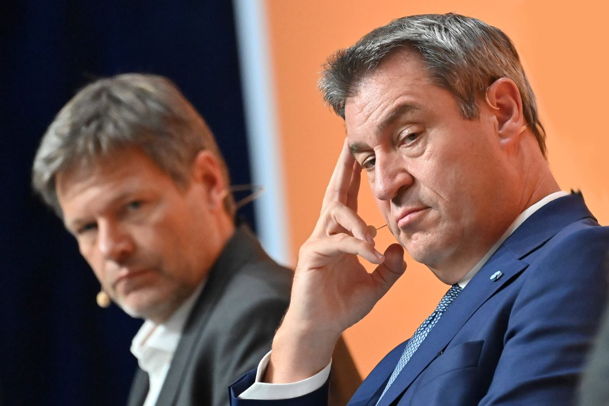 Söder und Habeck bei der Internationalen Handwerksmesse 2022.