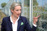 Weidel und ein Grenzzaun.